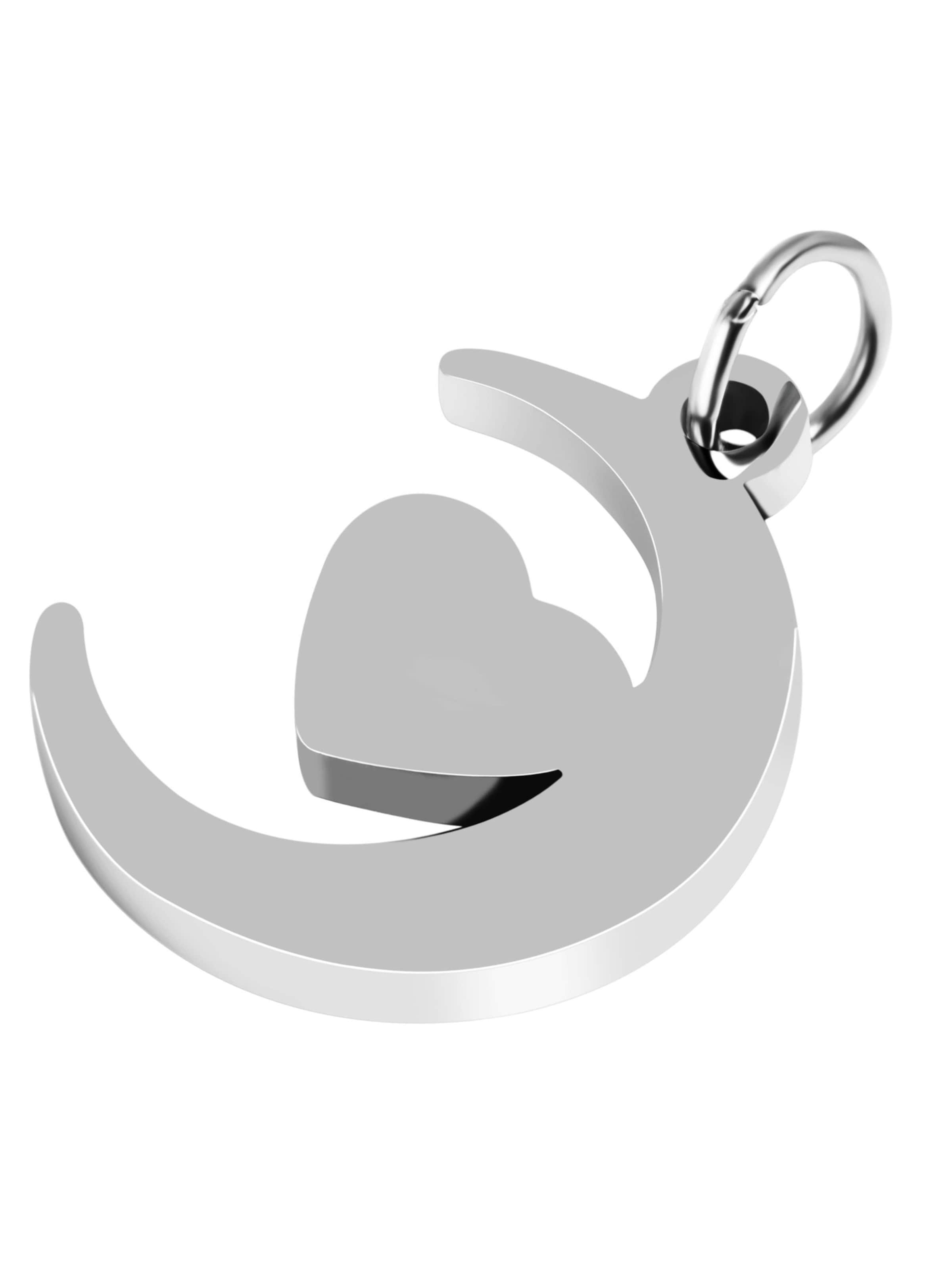 Akzent Anhänger 'Crescent, silberfarbig, langlebig'‌‌‌‌‌‌‌‌‌ in Silber