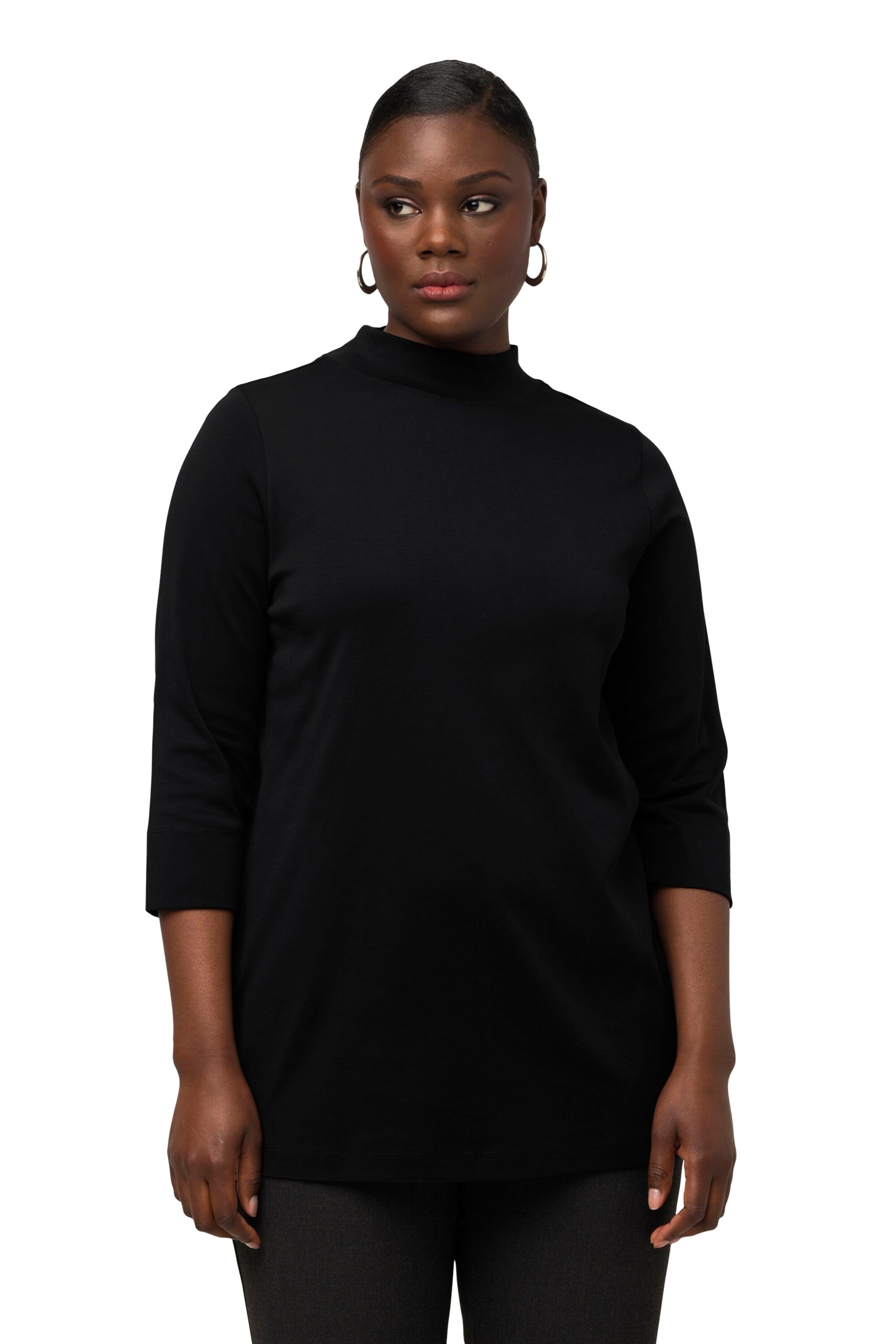 Ulla Popken Shirt in Schwarz: Vorderseite