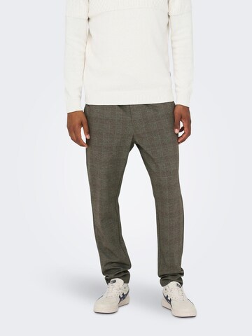 Effilé Pantalon 'Linus' Only & Sons en marron