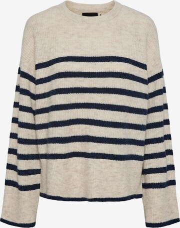 PIECES Sweater 'LINE' in Beige: front