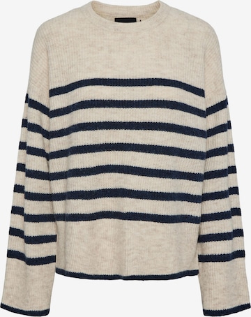 PIECES Pullover 'LINE' i beige: forside