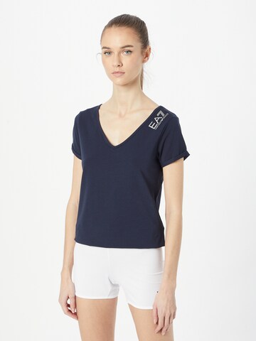 T-shirt EA7 Emporio Armani en bleu : devant