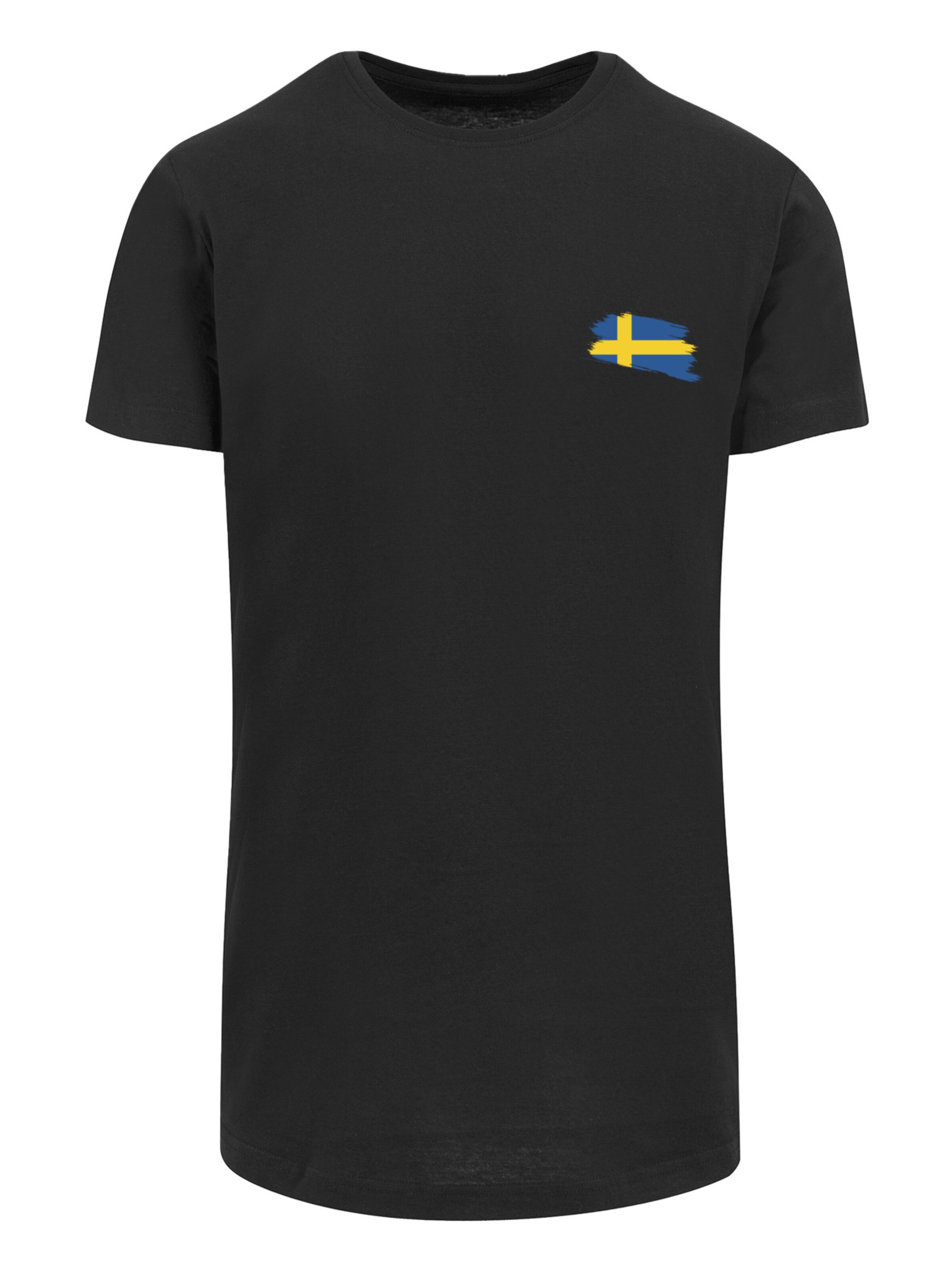 T-Shirt 'Sweden Schweden Flagge' F4NT4STIC en noir : devant
