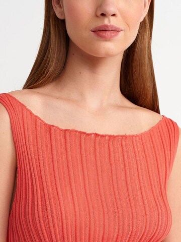 Dilvin Knitted Top in Orange