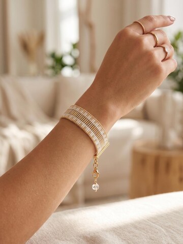 THE GEM STORIES JEWELRY - Pulsera 'Golden Sand' en blanco