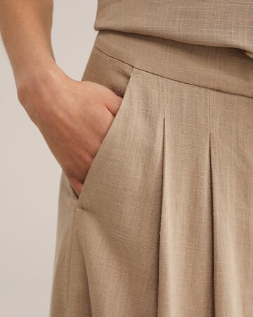 WE Studio Wide leg Bandplooibroek in Beige