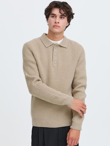 Casual Friday - Jersey 'CFAlbret Polo Knit' en beige: frente