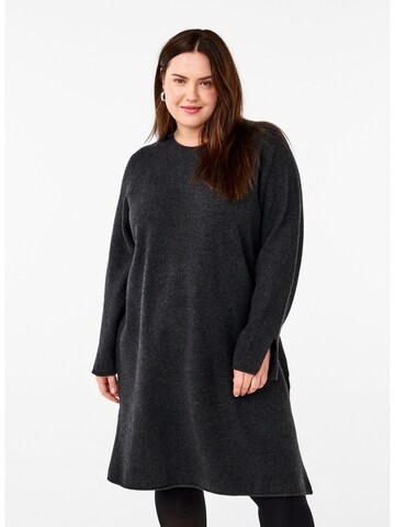 Zizzi Knitted dress in Grey: front