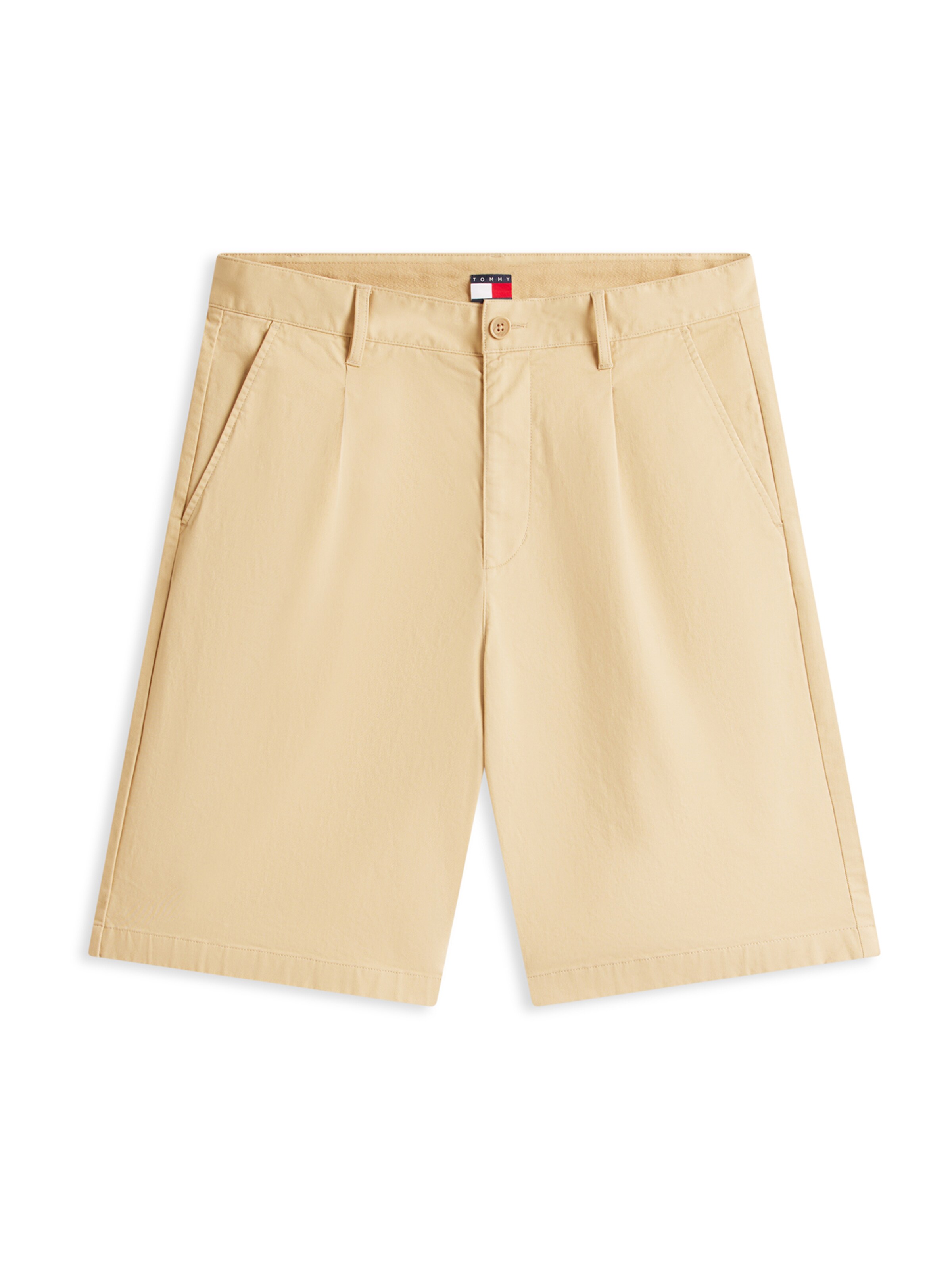 Tommy Jeans Loosefit Παντελόνι πλισέ σε μπεζ: μπροστά