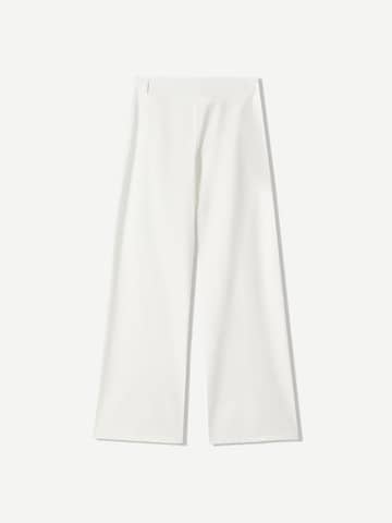 Wide Leg Pantalon à plis Bershka en blanc