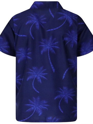 King Kameha Shirt 'Palmshadow' in Blau