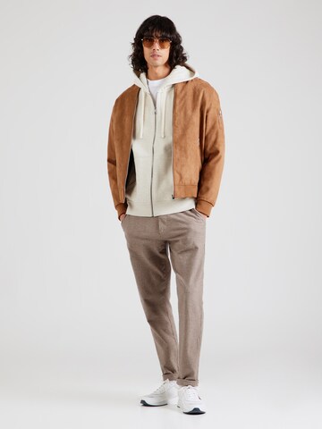 TOMMY HILFIGER Sweat jacket 'ESSENTIAL' in Beige