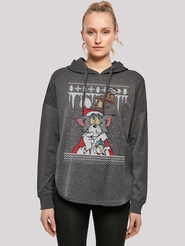 F4NT4STIC Sweatshirt 'Tom And Jerry Christmas Fair Isle' in Grey: front