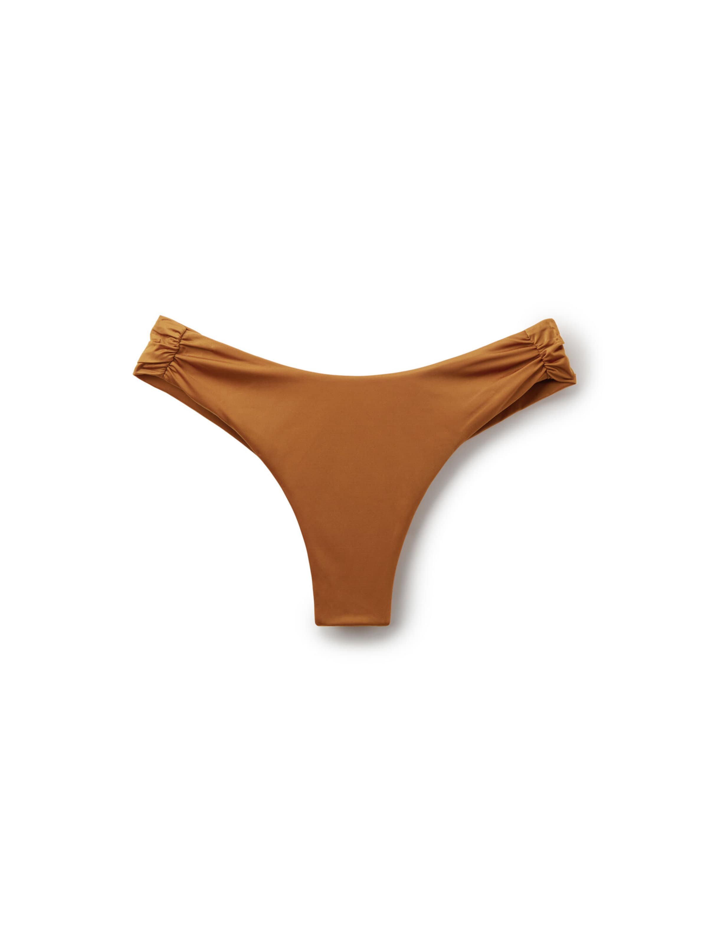 CALZEDONIA Bikini Bottoms 'Shiny Satin' in Brown: front