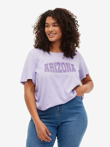 Zizzi Shirts 'VDAVE' i lilla: forside