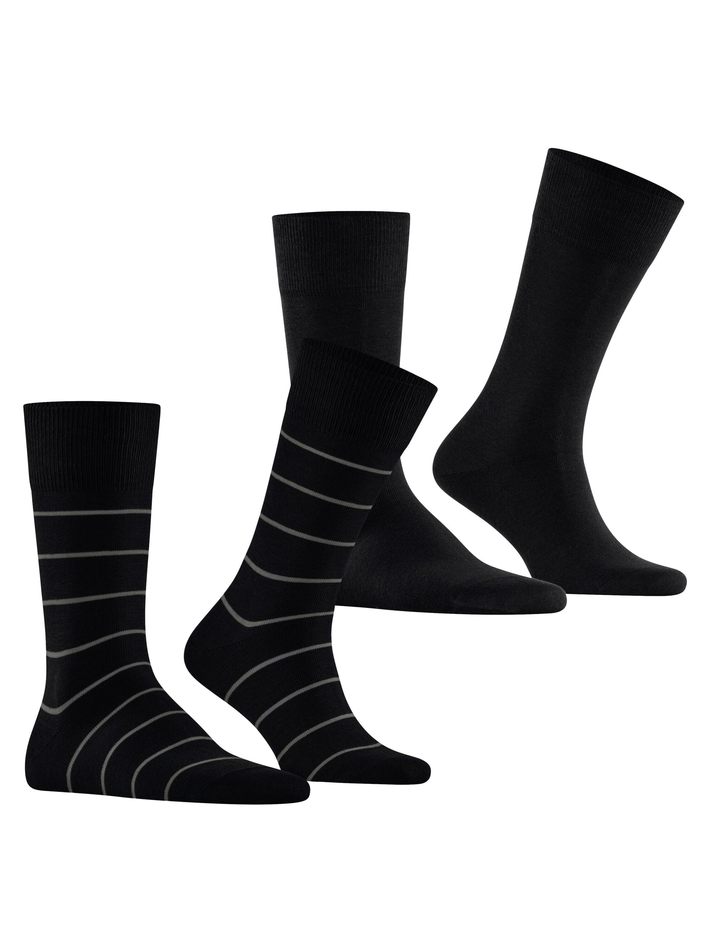ESPRIT Socken 'Modern Stripe 2-Pack'‌‌‌‌‌‌ in Schwarz
