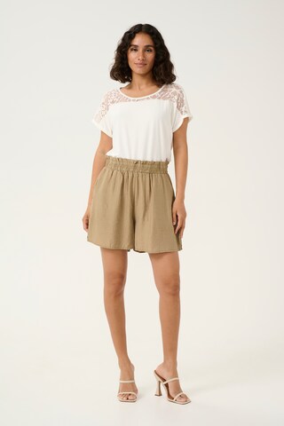 Cream Regular Trousers 'Lori' in Beige