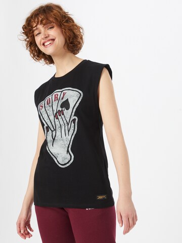 Superdry Top in Zwart: voorkant