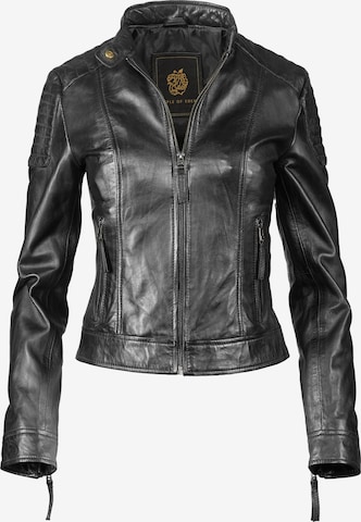 Apple of Eden Lederjacke AOE-101 in Schwarz: Vorderseite