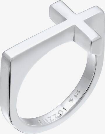 KUZZOI Ring 'Kreuz' in Silver: front