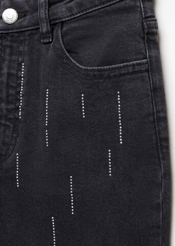 MANGO TEEN Flared Jeans 'Strassy' in Black