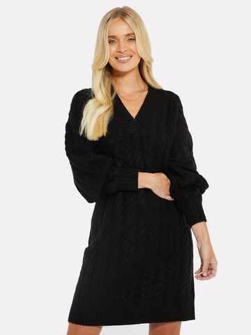 Threadbare Knitted dress 'Chalk' in Black: front