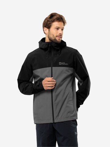 Geacă outdoor 'Weiltal' de la JACK WOLFSKIN pe negru: față