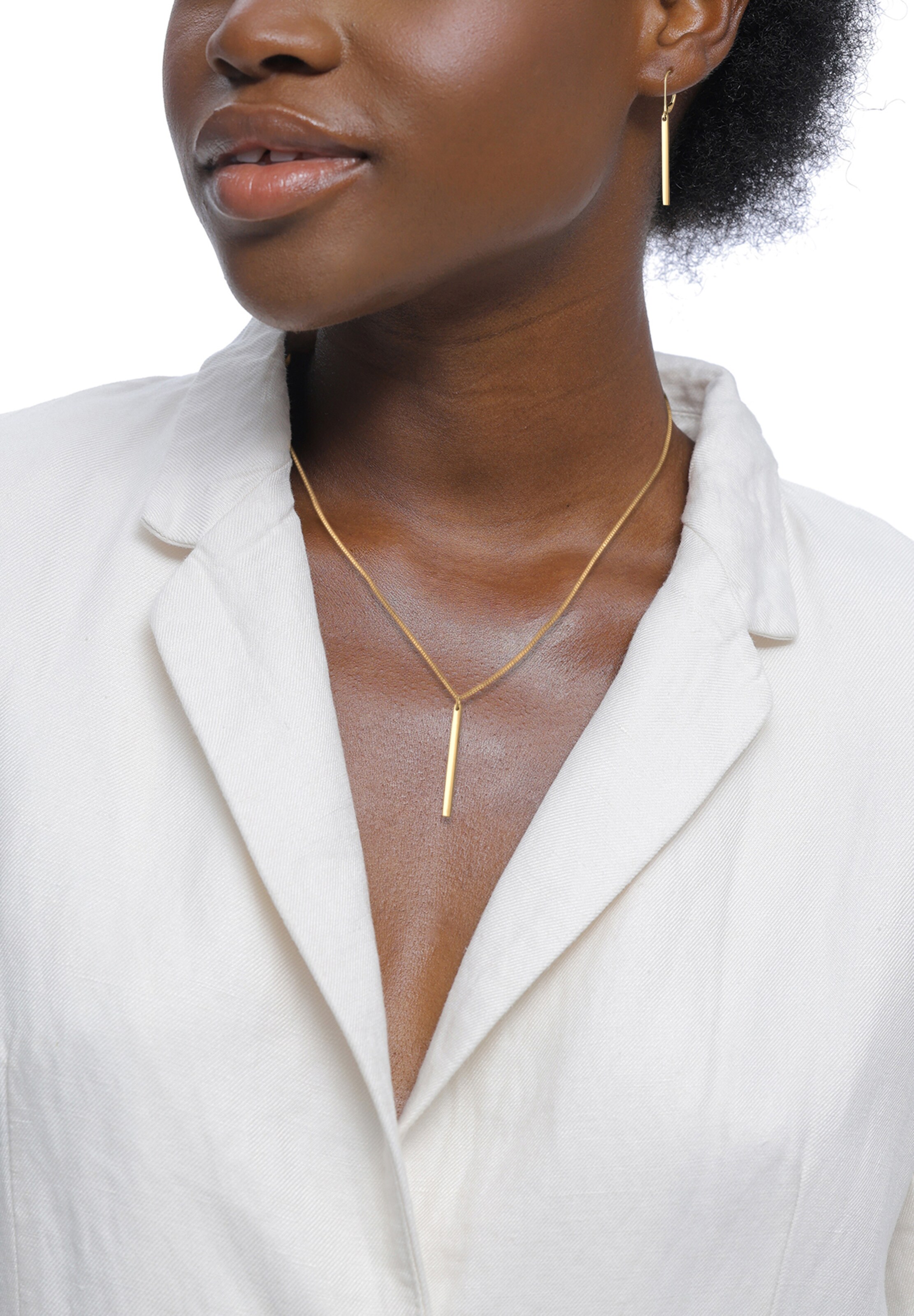 ELLI Sieraden set 'Geo' in Goud: voorkant