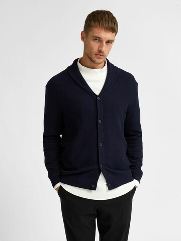 SELECTED HOMME Knit cardigan in Blue: front