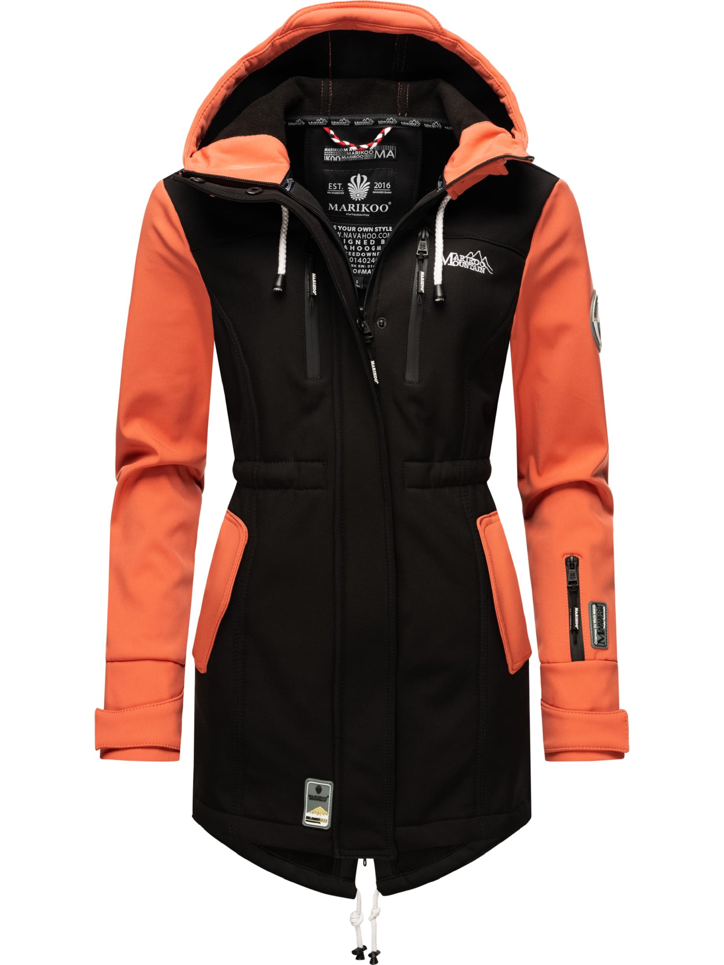 MARIKOO Funkčný kabát 'Zimtzicke' - broskyňová / čierna / biela, Produkt