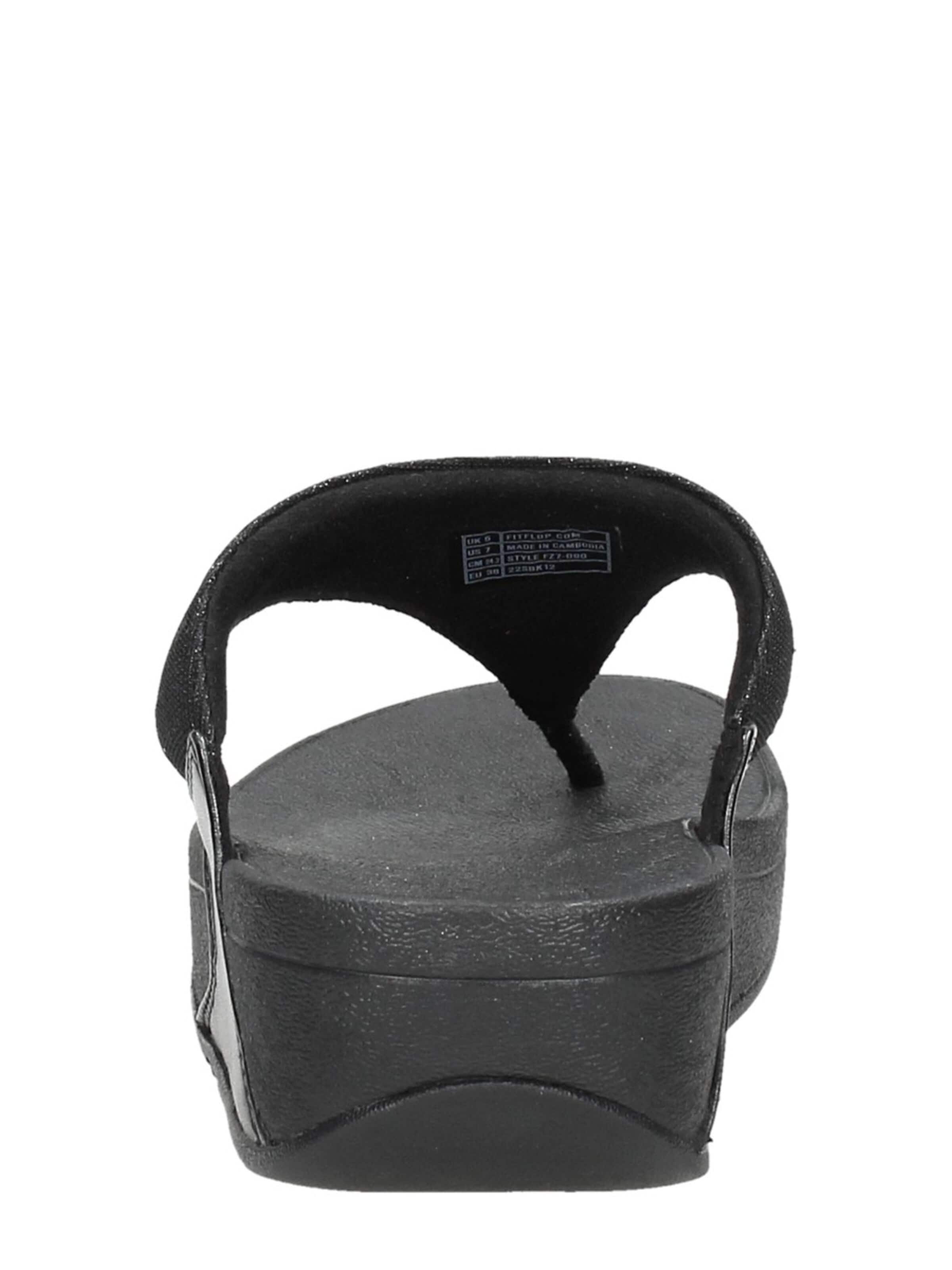 FitFlop Teenslipper 'Lulu Shimmerlux Toe - Post Sandals' in Zwart