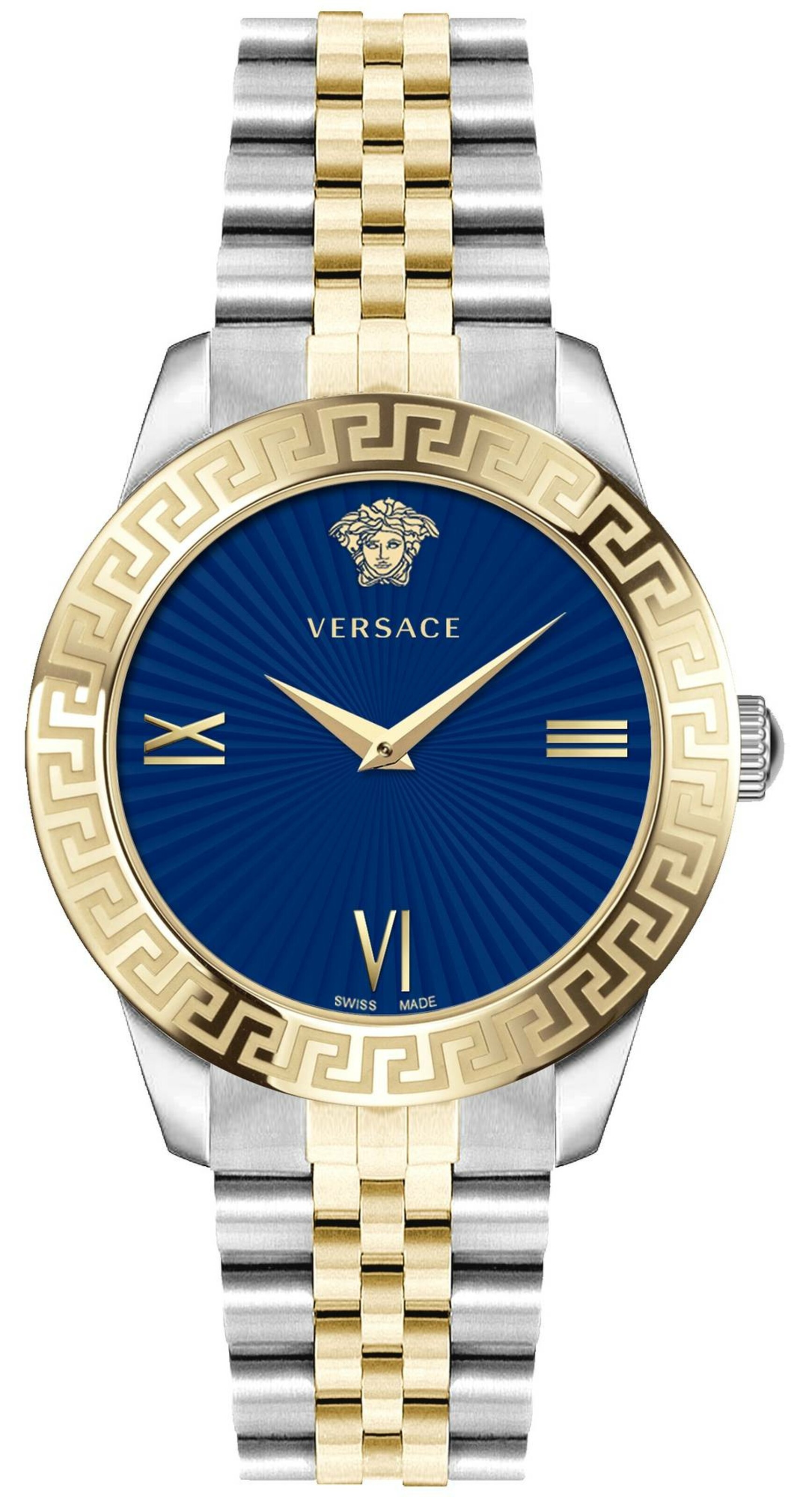 VERSACE Uhr 'Greca' in Blau: Vorderseite