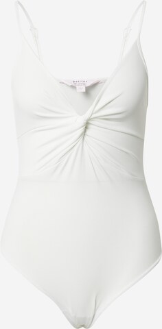 Miss Selfridge Petite - Camisa body 'CAMI' em branco: frente