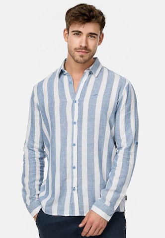 INDICODE JEANS Regular fit Button Up Shirt 'Brayden' in Blue: front