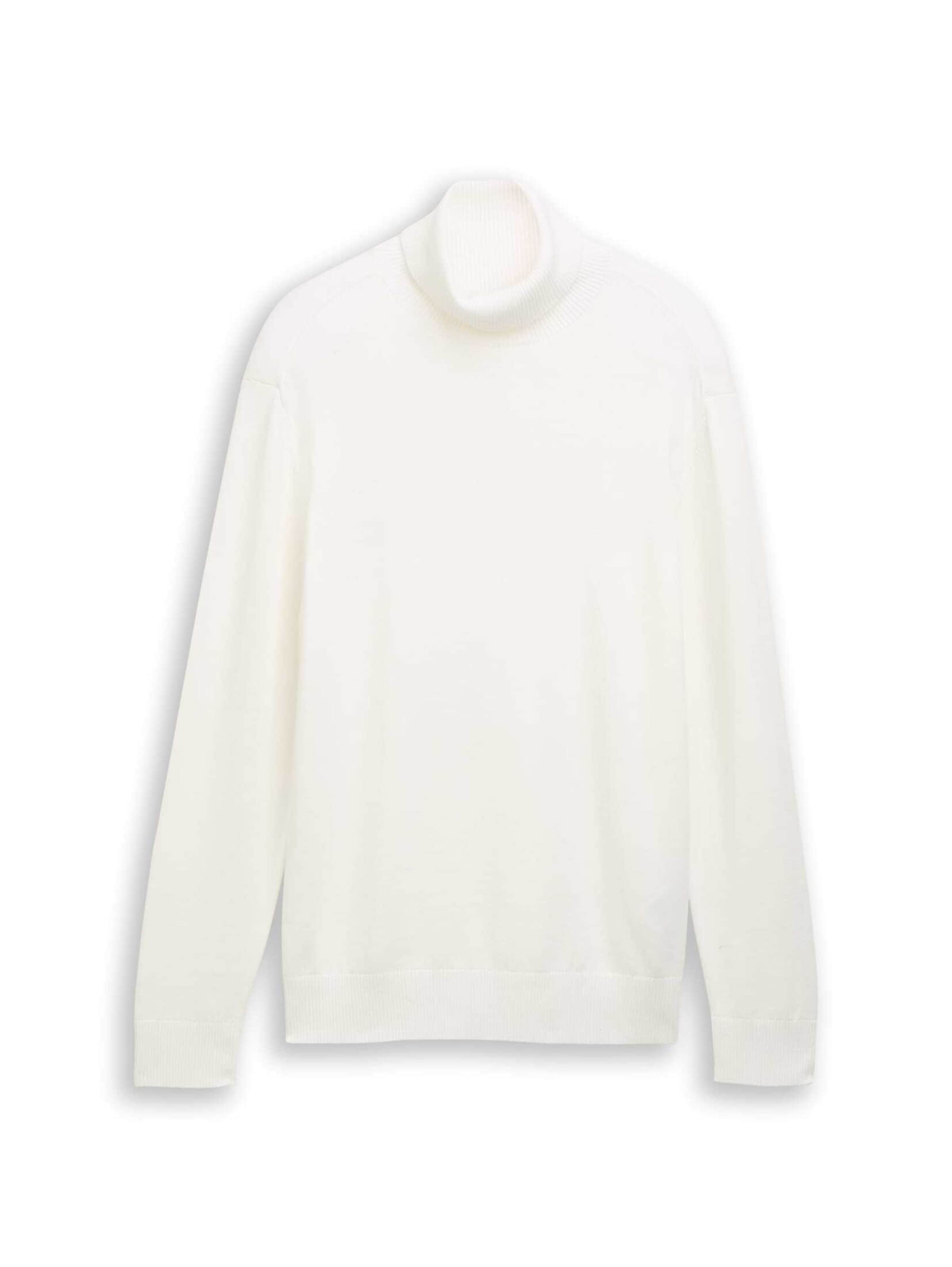 TOM TAILOR DENIM Sweater in White: front