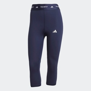 ADIDAS PERFORMANCE Skinny Workout Pants in Blue: front