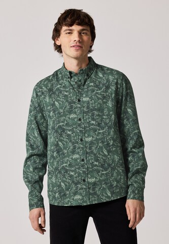 Street One MEN Regular fit Button Up Shirt in Green: front