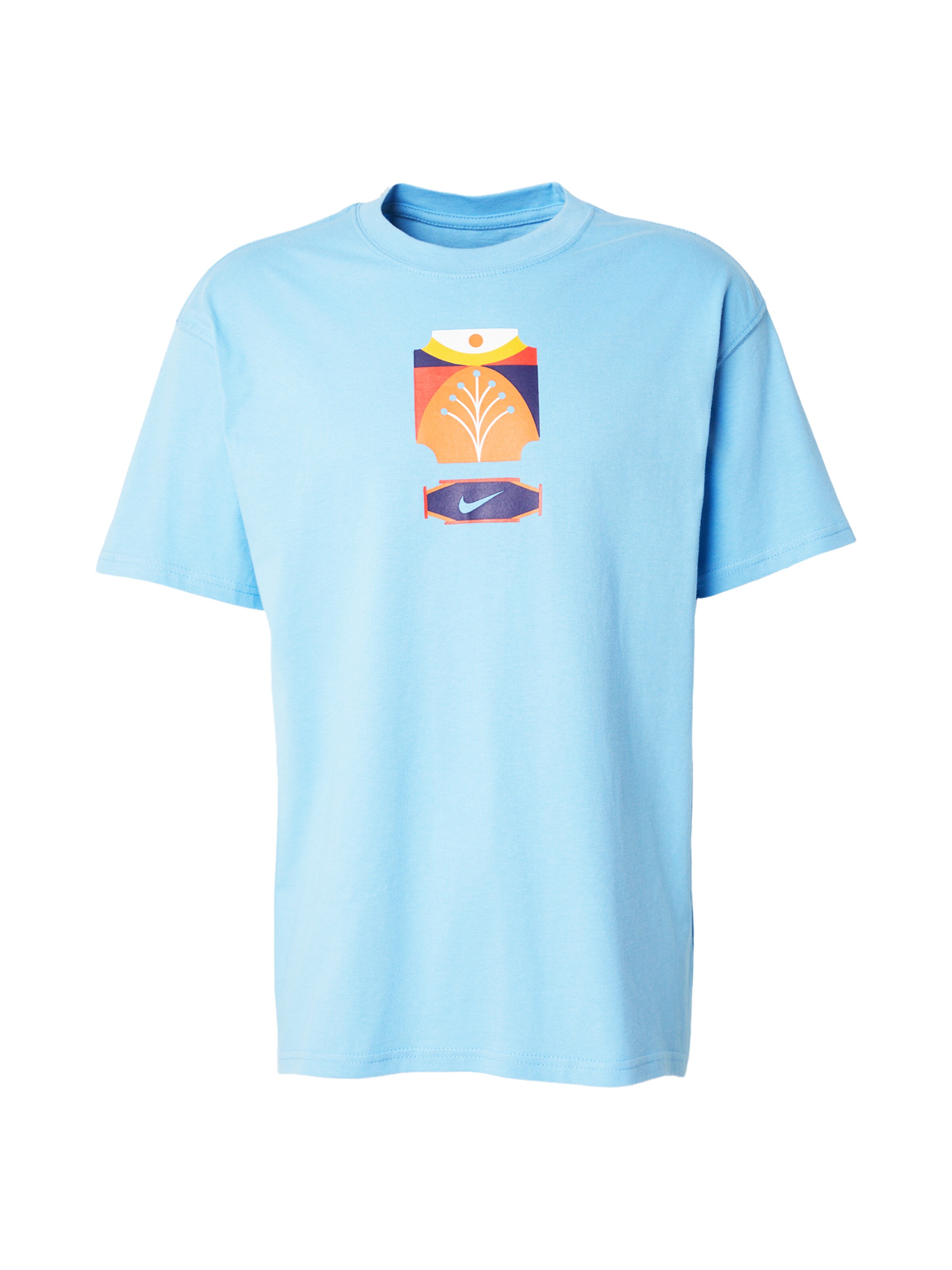 Nike Sportswear Bluser & t-shirts 'PALM TREE' i XS i azur / honning / sort / hvid, Produktvisning