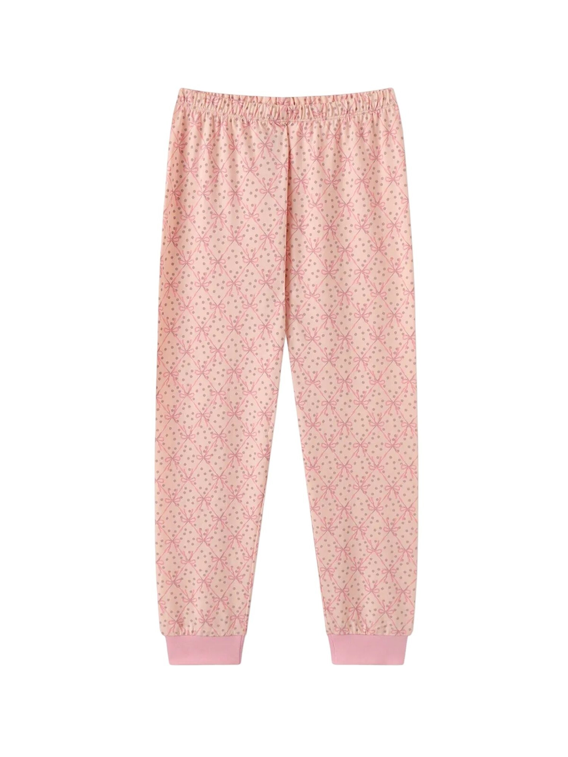 PentiPidžama set 'PENTI Mädchen-Pyjama-Set Whisper Bows aus Baumwolle mit langen Ärmeln' - roza boja