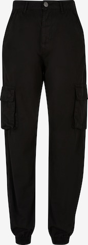 Pantalon cargo 'Aya' DEF en noir : devant