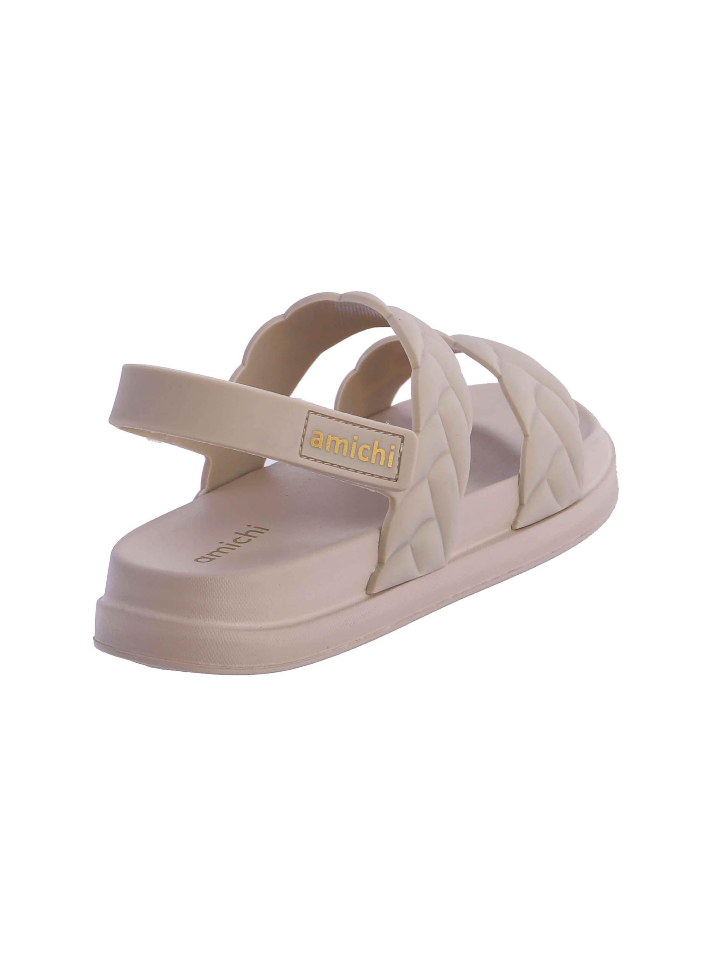 Amichi - Sandalias 'Chanclas de agua de plataforma para mujer Tesa de pvc y cierre tobillero con velcro' en beige