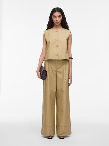 Wide Leg Pantalon ROUGE EDIT en marron : devant