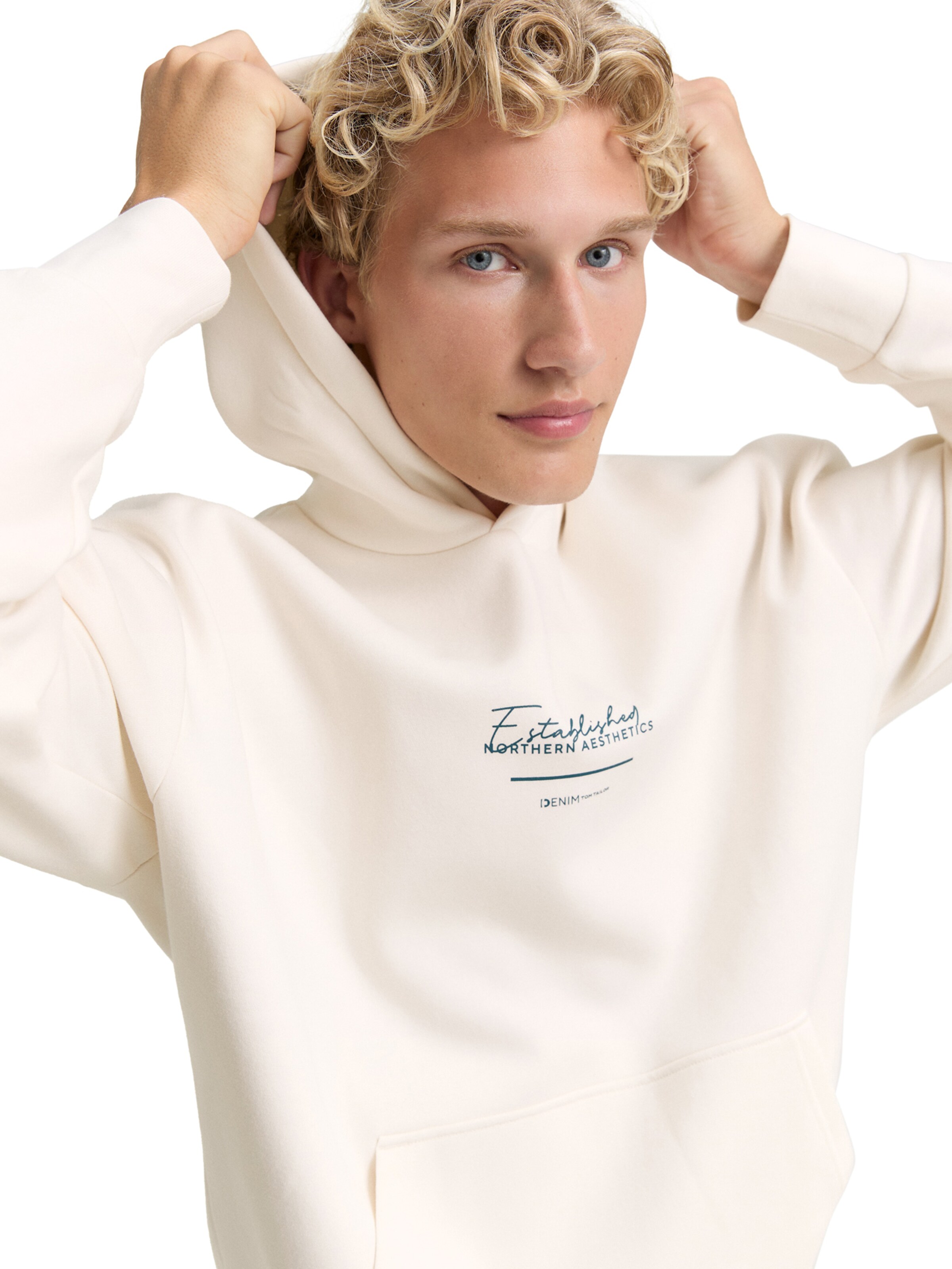 TOM TAILOR DENIM Sweatshirt i vit