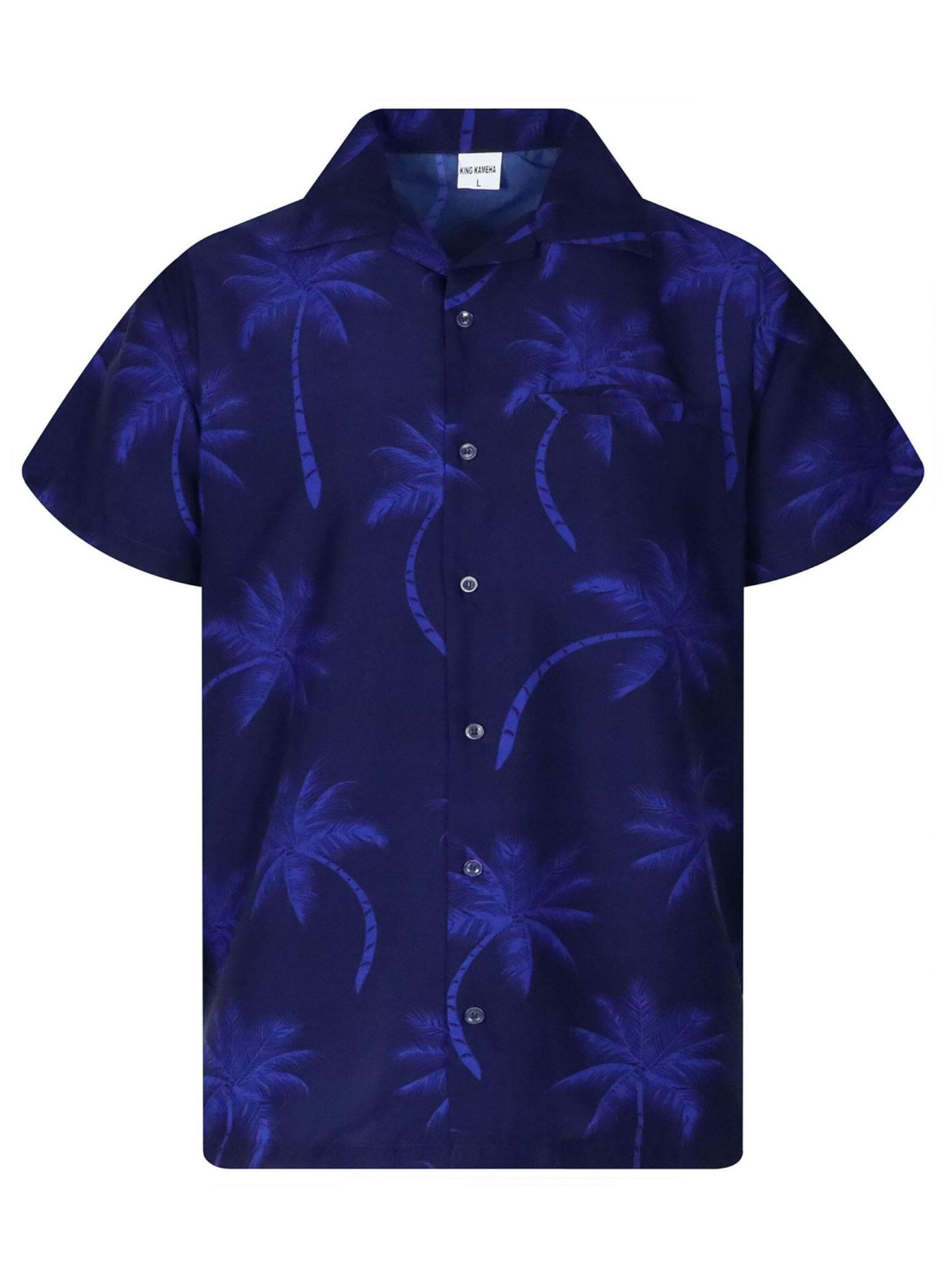 Maglietta 'Palmshadow' di King Kameha in blu: frontale