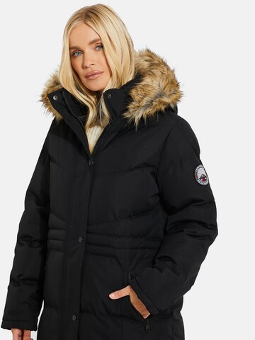 Threadbare Winter Coat 'Arnie' in Black