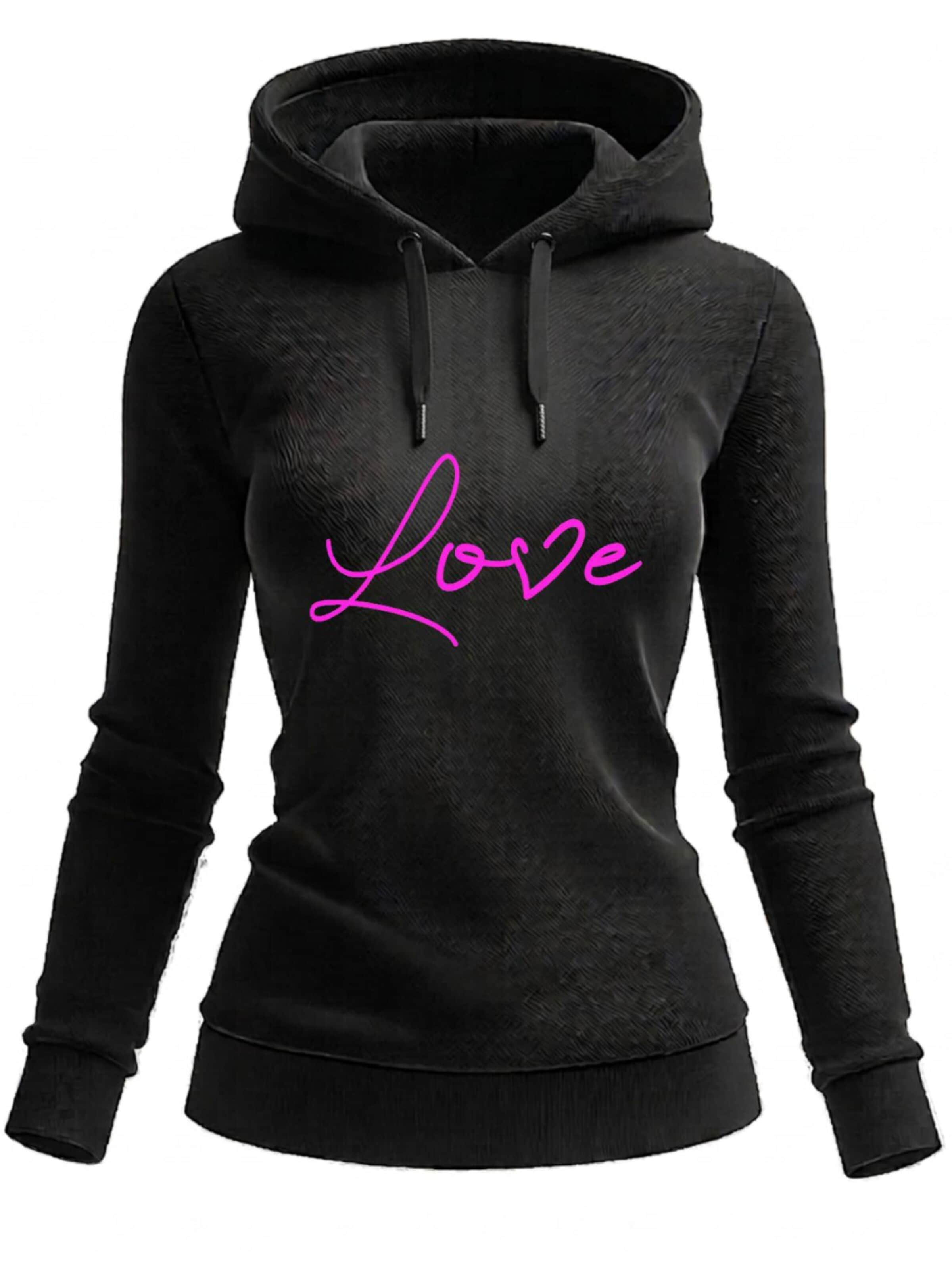 RMK Sweatshirt 'Love' in Black: front