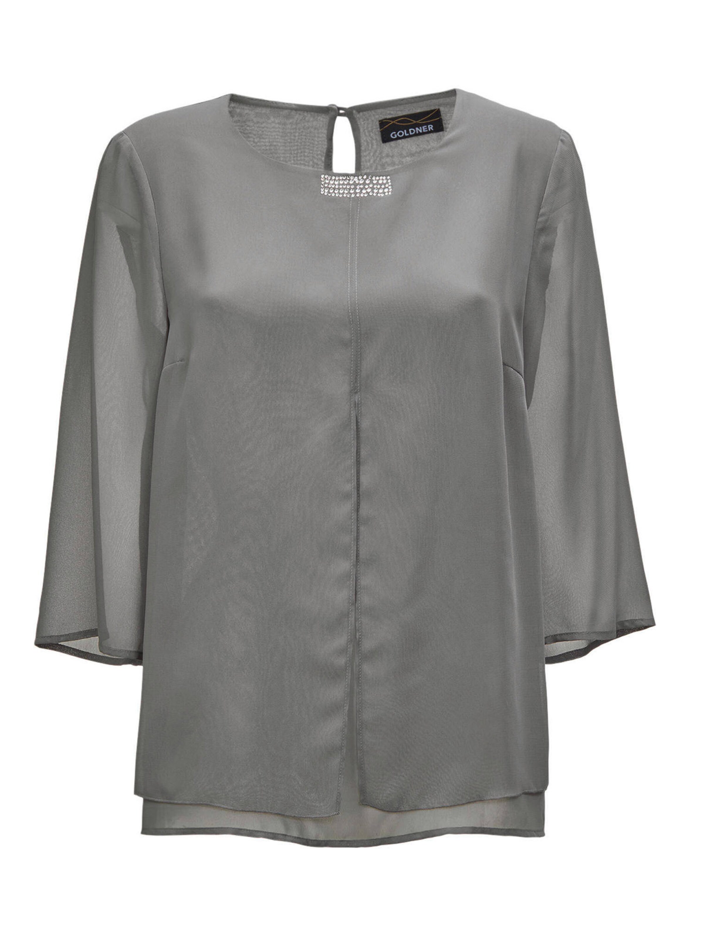 Goldner Bluse in Grau: Vorderseite