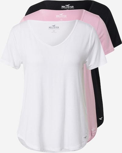 HOLLISTER T-shirt en rose / noir / blanc, Vue avec produit