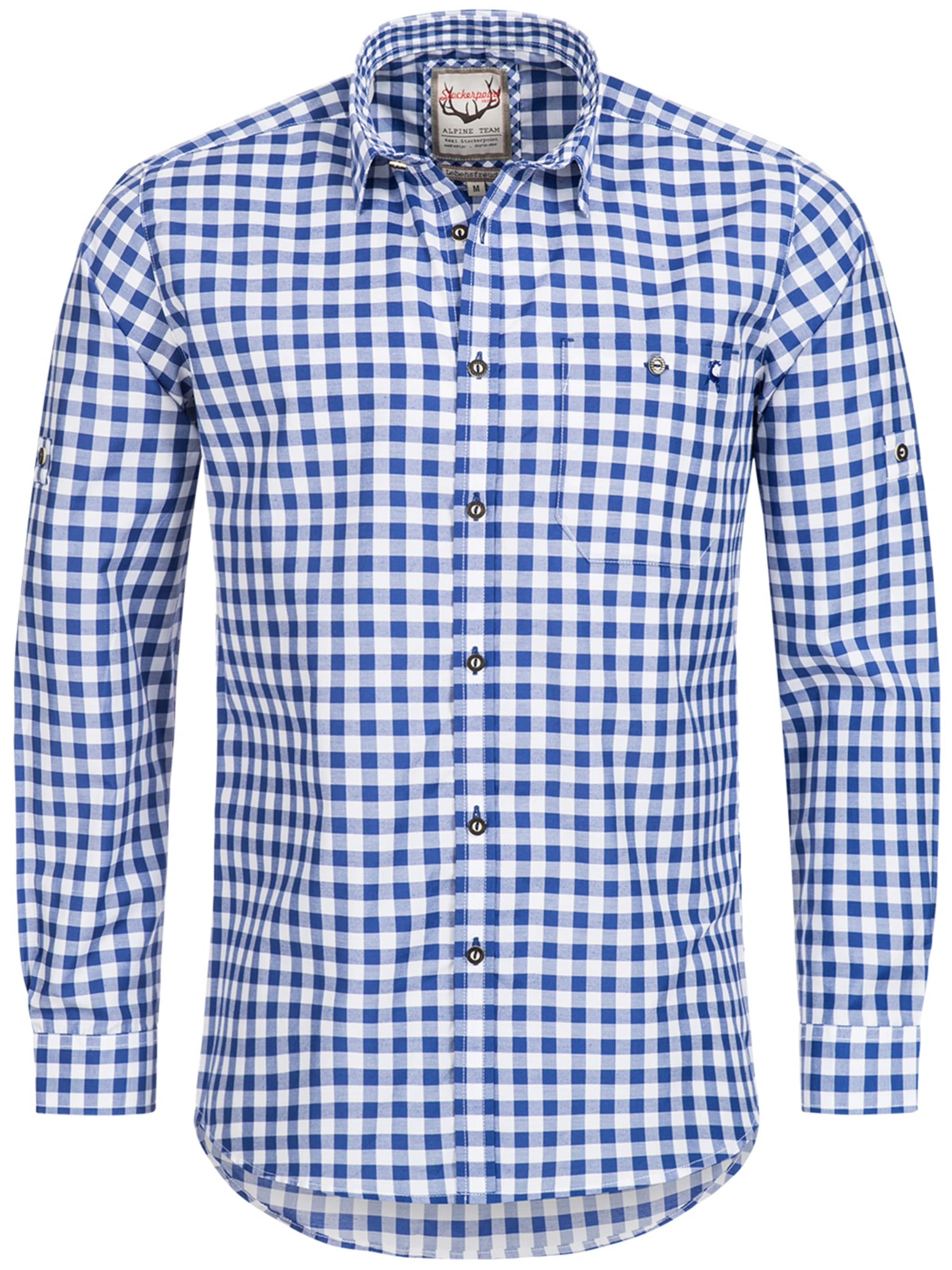 STOCKERPOINT Trachtenshirt 'Franzl'‌‌‌‌‌‌‌ in Blau: Vorderseite