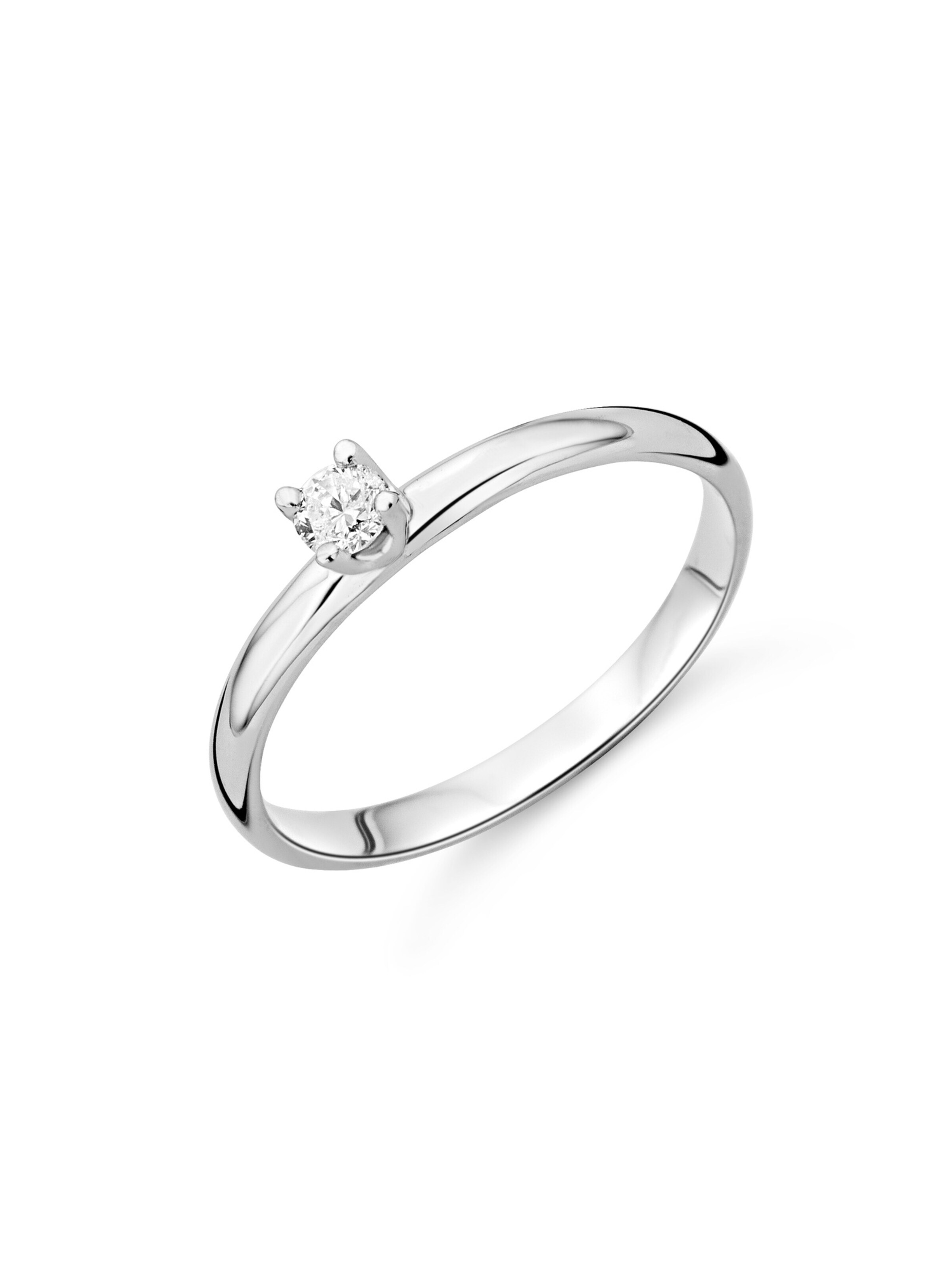 DIAMANT LETERNEL Ring 'Ring aus 375 Weißgold mit 0.10 Karat Diamant' in Silver